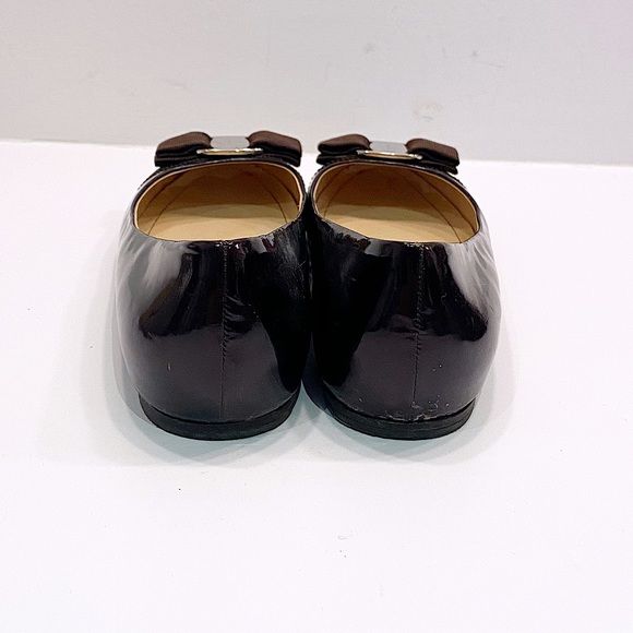 Ferragamo Brown Patent Leather Flats - Picture 4 of 12